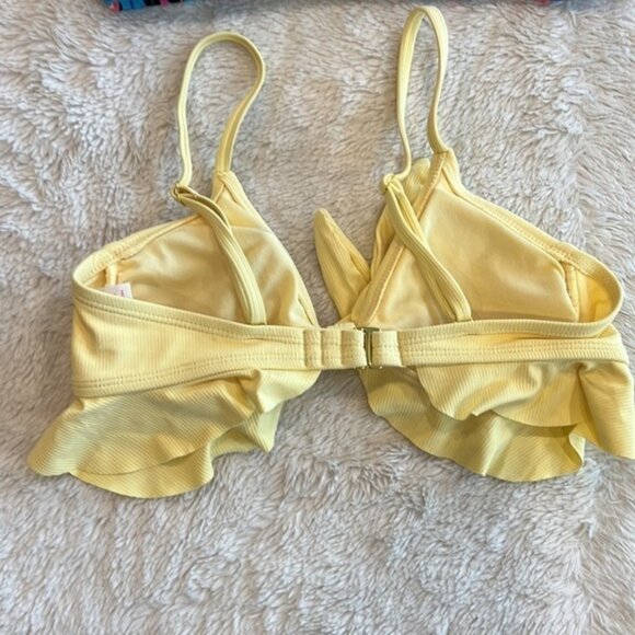 Xhiliration Yellow Strapless Style Swim Top Medium - Picture 3 of 8